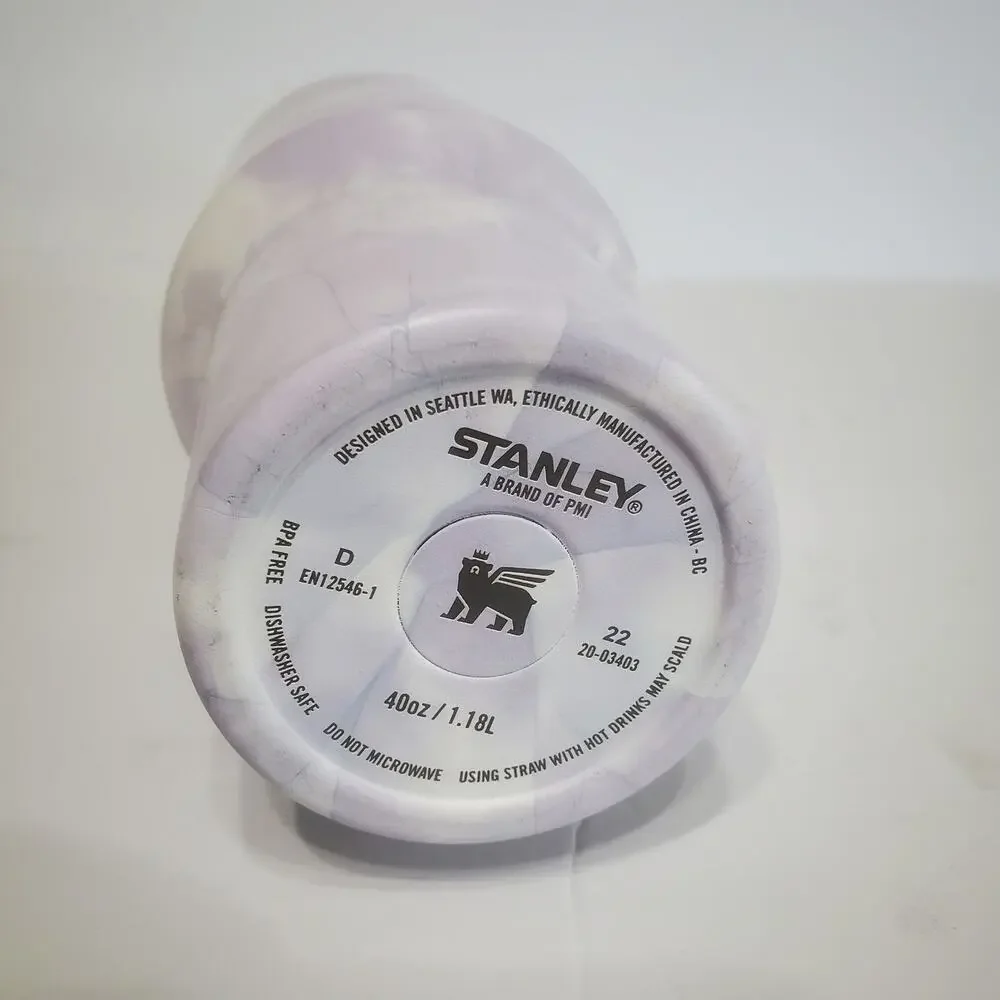 Stanley Wisteria Purple White Tie Dye 40 Oz Tumbler Discontinued Quencher H.20 - Picture 8 of 10